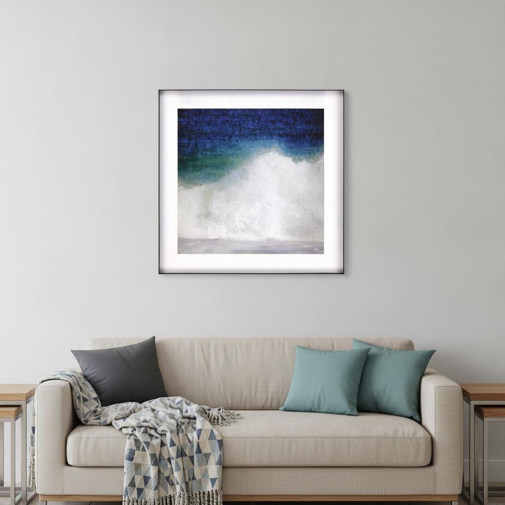 Blue Ocean Splash High White Shadowbox Framed Wall Art HomeRoots