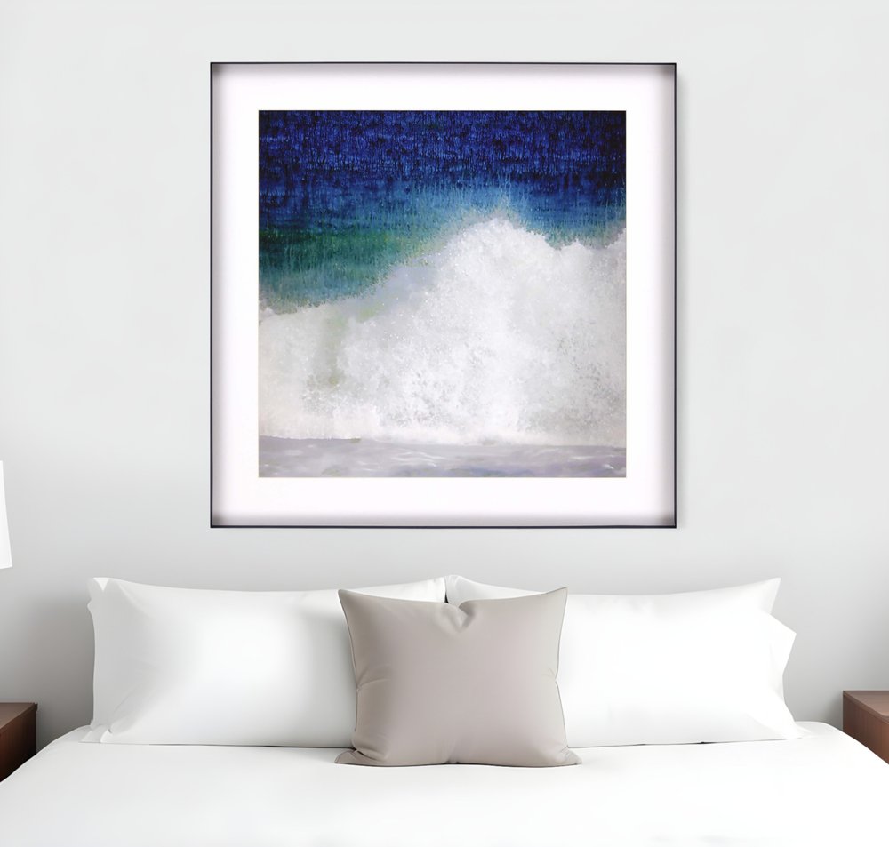 Blue Ocean Splash High White Shadowbox Framed Wall Art HomeRoots