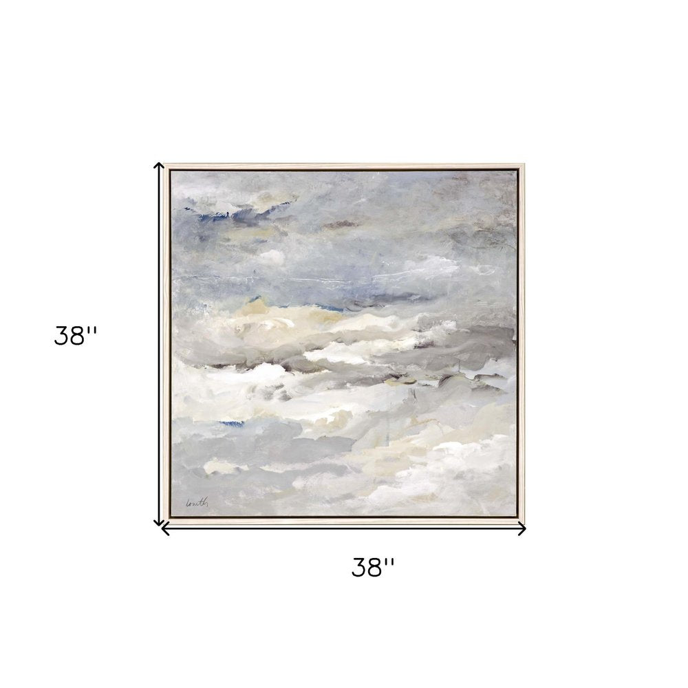 Sea Meets Sky White Floater Frame Print Wall Art HomeRoots