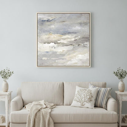 Sea Meets Sky White Floater Frame Print Wall Art