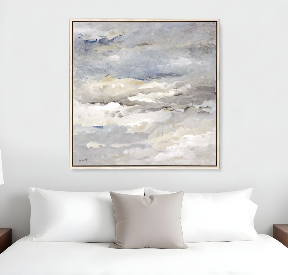 Sea Meets Sky White Floater Frame Print Wall Art HomeRoots