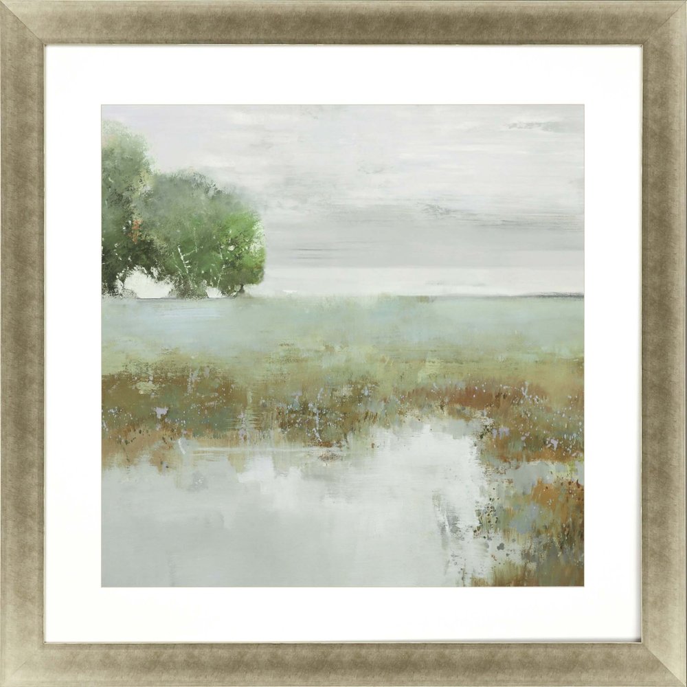 Trees and Creek I Framed Art Gold Picture Frame Print Wall Art HomeRoots