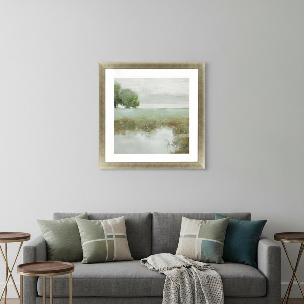 Trees and Creek I Framed Art Gold Picture Frame Print Wall Art HomeRoots
