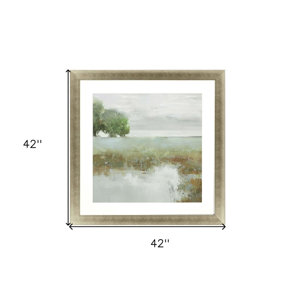 Trees and Creek I Framed Art Gold Picture Frame Print Wall Art HomeRoots