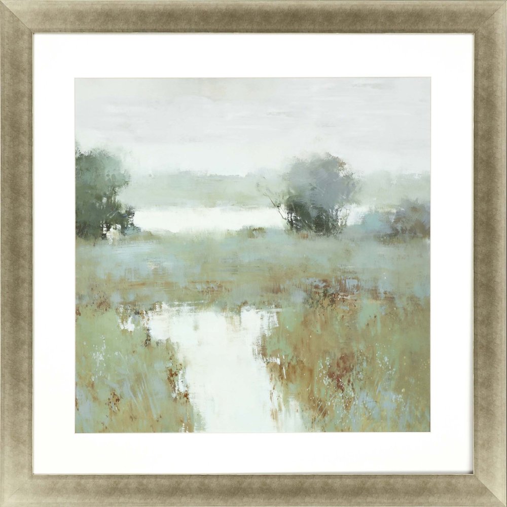 Trees and Creek II Framed Art Gold Picture Frame Print Wall Art HomeRoots