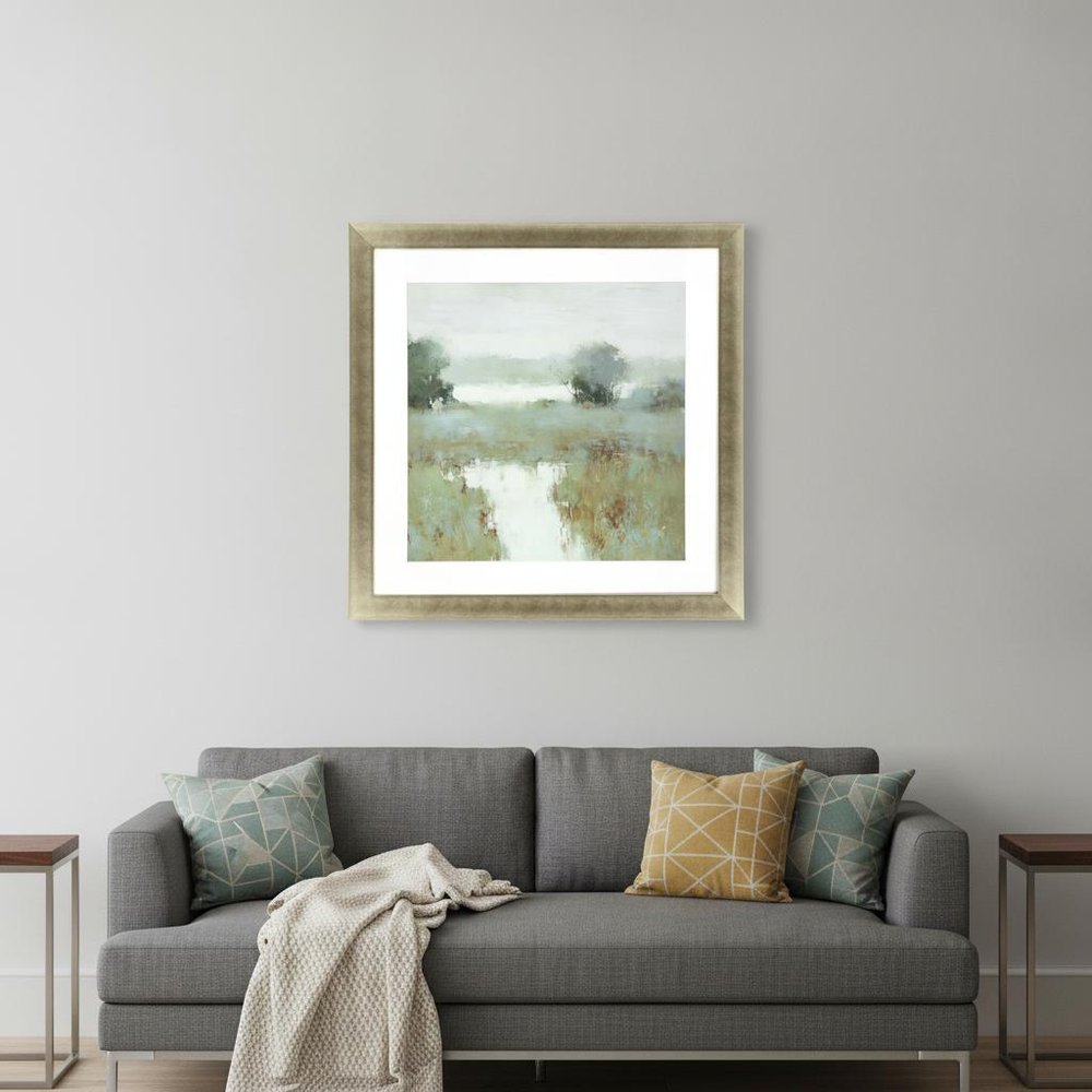 Trees and Creek II Framed Art Gold Picture Frame Print Wall Art HomeRoots