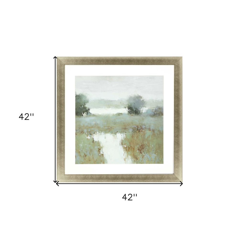 Trees and Creek II Framed Art Gold Picture Frame Print Wall Art HomeRoots