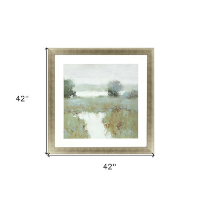 Trees and Creek II Framed Art Gold Picture Frame Print Wall Art HomeRoots