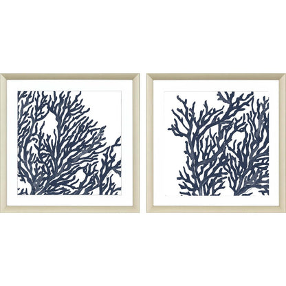 Set Of Two Blue Coral I Silver Framed Print Wall Art HomeRoots