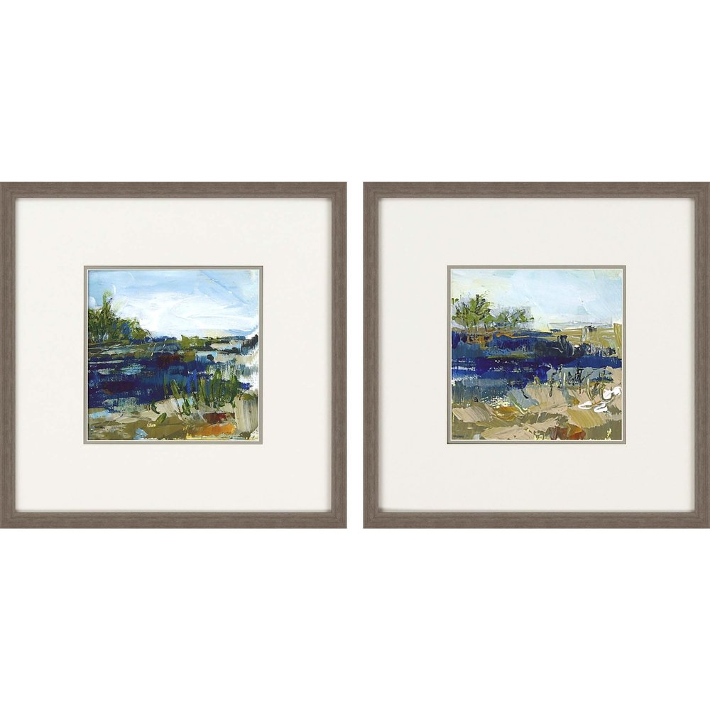 Set Of Two Coastal Sand Framed Art Brown Picture Frame Print Wall Art HomeRoots