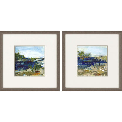 Set Of Two Coastal Sand Framed Art Brown Picture Frame Print Wall Art HomeRoots