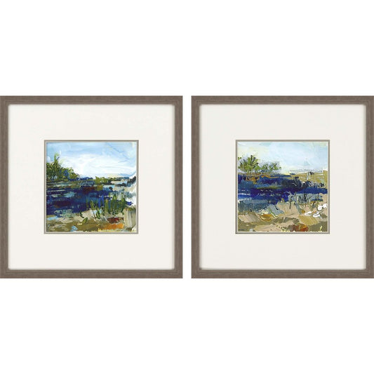 Set Of Two Coastal Sand Framed Art Brown Picture Frame Print Wall Art HomeRoots