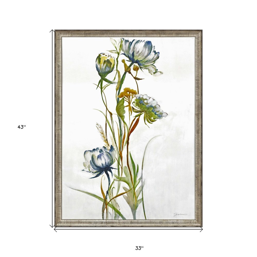Late Summer Wildflower I Framed Art Silver Picture Frame Print Wall Art HomeRoots