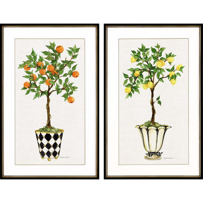 Set Of Two Fruit Topiary Black Framed Print Wall Art HomeRoots