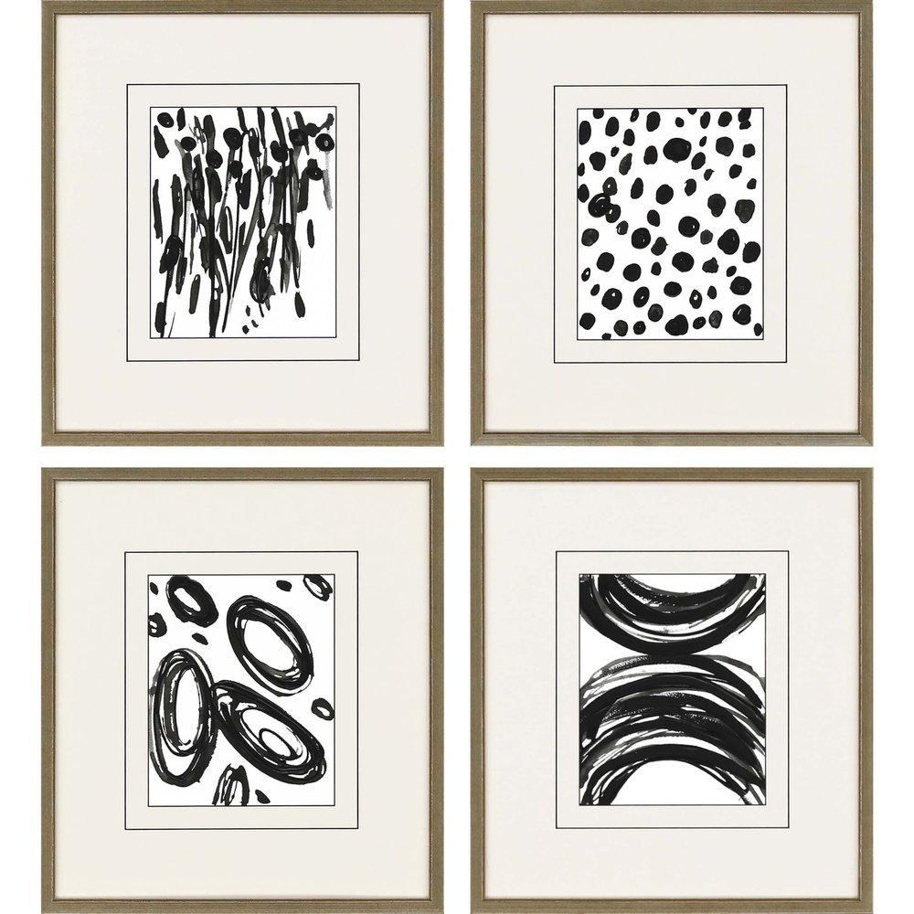 Set Of Four Perception Gold Framed Print Wall Art HomeRoots