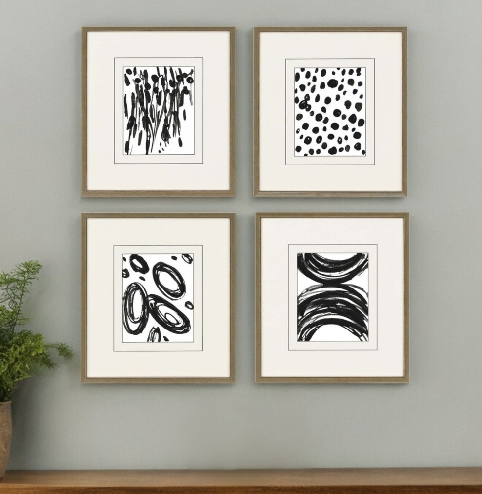 Set Of Four Perception Gold Framed Print Wall Art HomeRoots