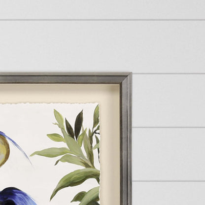 Blue Heron Framed Art Silver Picture Frame Print Wall Art HomeRoots