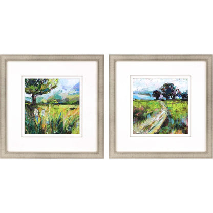 Set Of Two Wildflower Meadow Gold Framed Print Wall Art HomeRoots