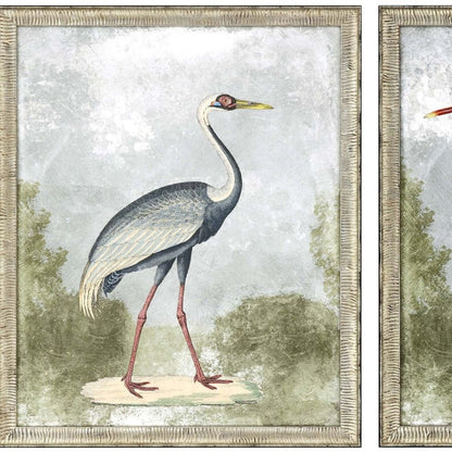 Set Of Two Cranes I Silver Framed Print Wall Art HomeRoots