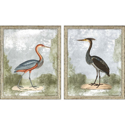 Set Of Two Cranes II Silver Framed Print Wall Art HomeRoots