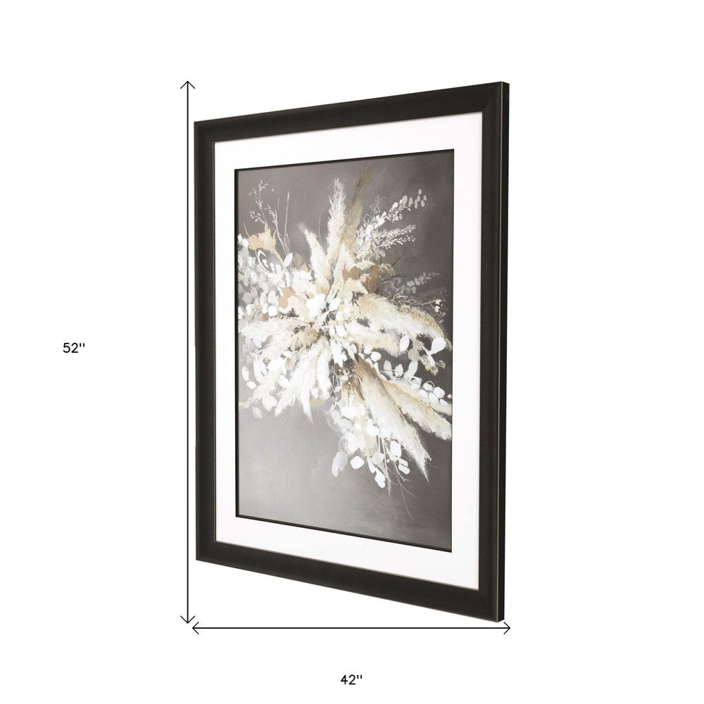 Light Leaves I Framed Art Brown Picture Frame Print Wall Art HomeRoots