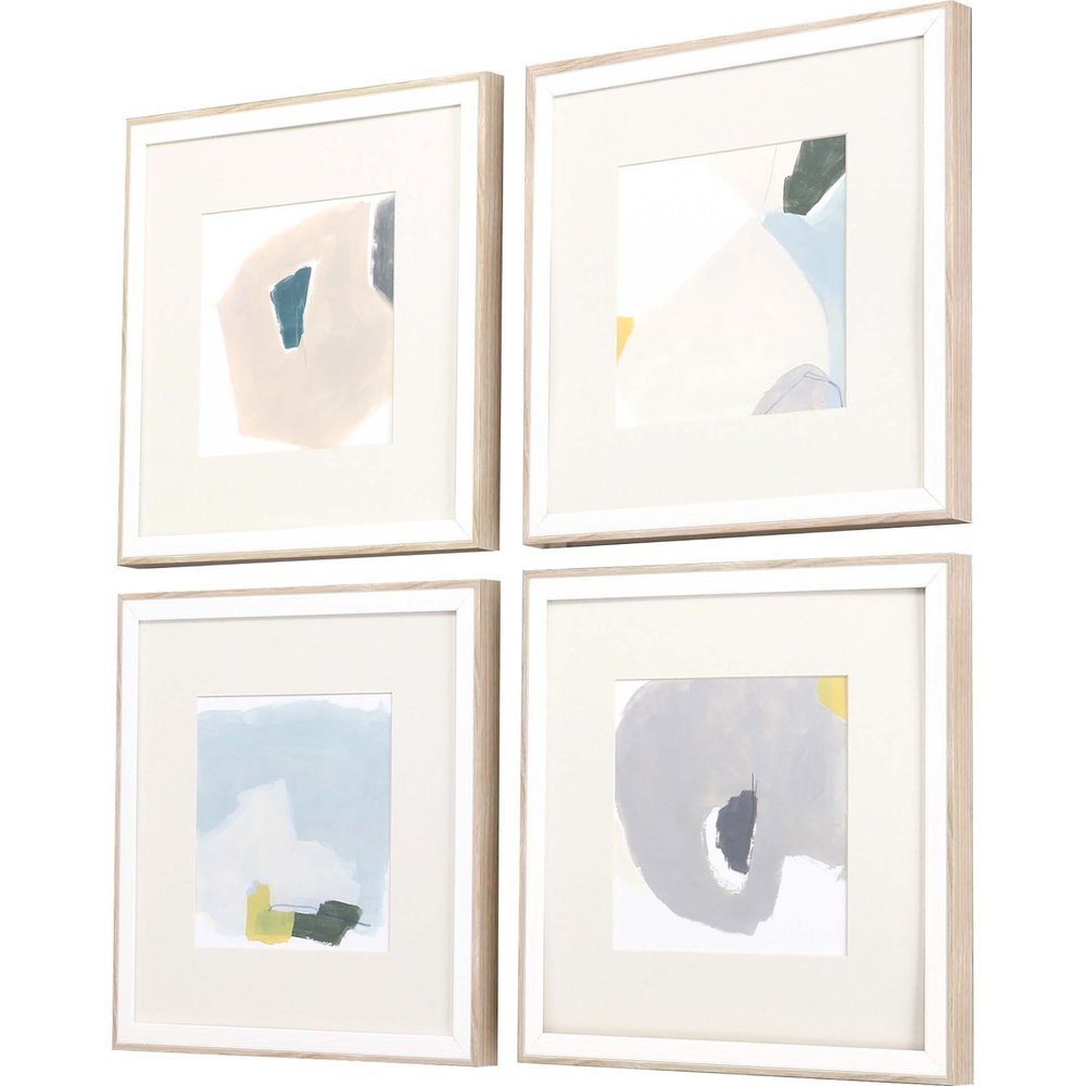 Set Of Four Tilt White Framed Print Wall Art HomeRoots