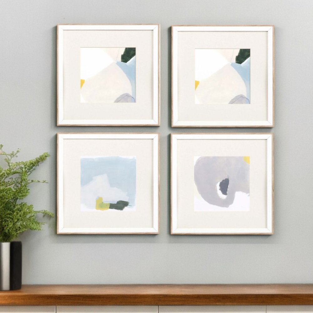 Set Of Four Tilt White Framed Print Wall Art HomeRoots