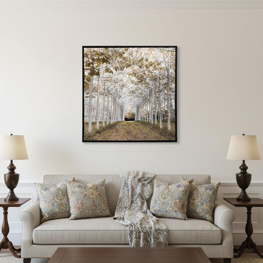 White Gold Canvas Black Floater Frame Print Wall Art HomeRoots