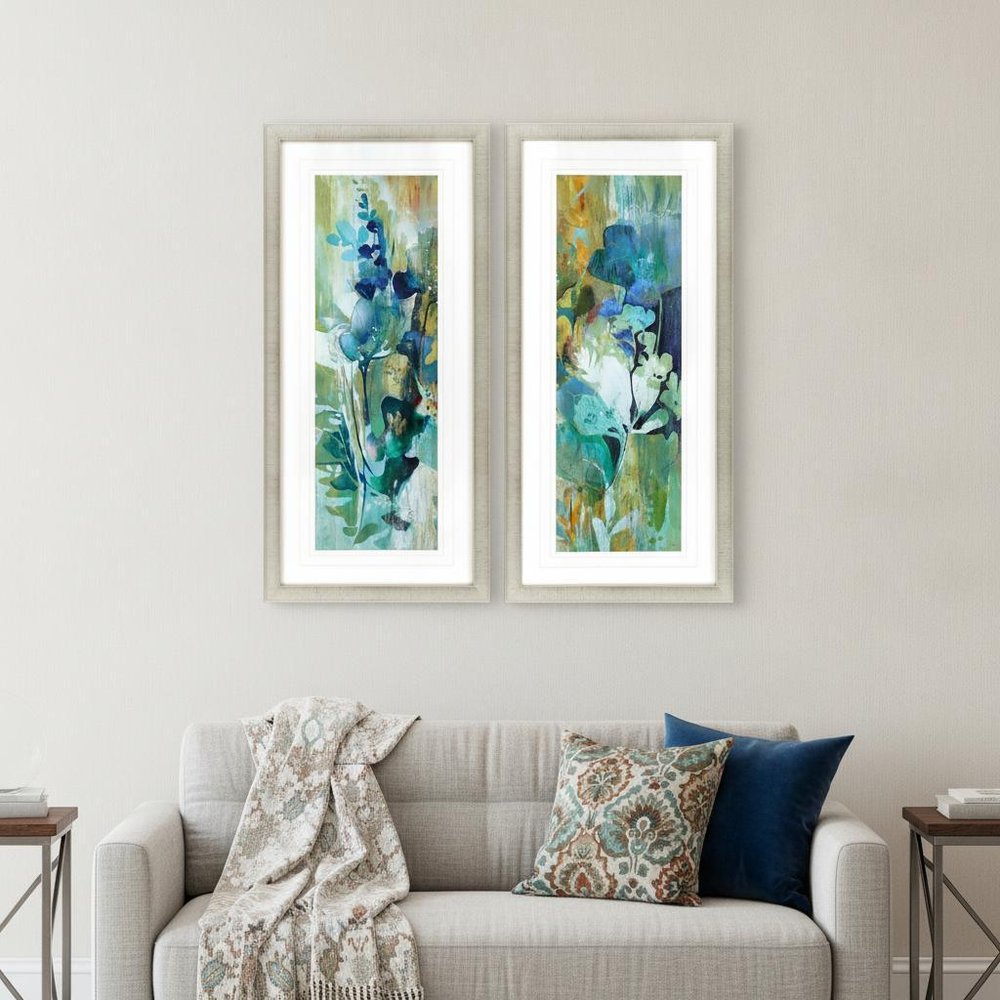 Set Of Two Botanical Illusion Gold Framed Print Wall Art HomeRoots