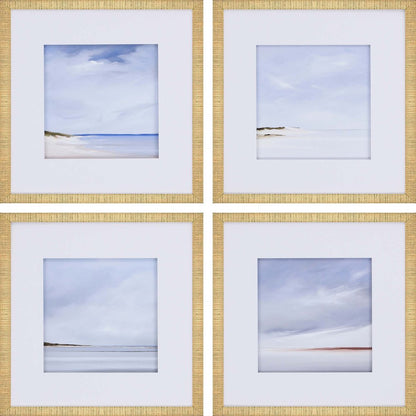 Set Of Four Shores Gold Framed Print Wall Art HomeRoots