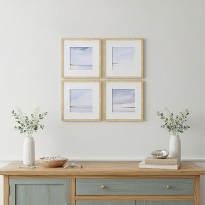 Set Of Four Shores Gold Framed Print Wall Art HomeRoots