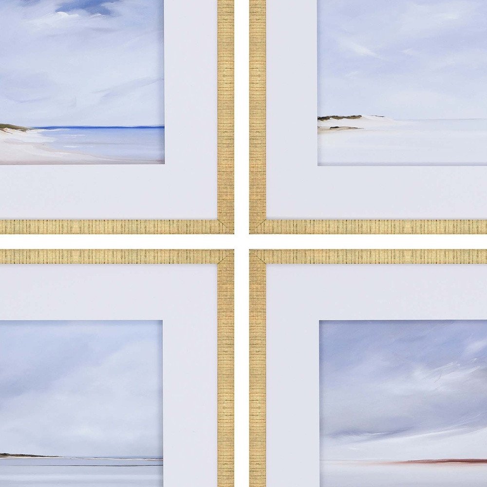Set Of Four Shores Gold Framed Print Wall Art HomeRoots