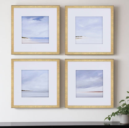 Set Of Four Shores Gold Framed Print Wall Art HomeRoots