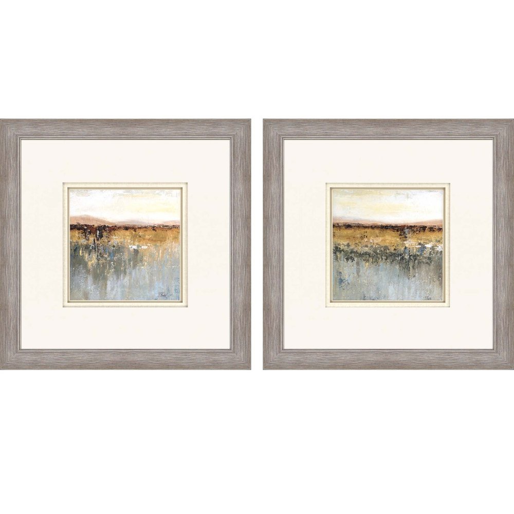 Set Of Two Antique Contemporary Framed Art Silver Picture Frame Print Wall Art HomeRoots