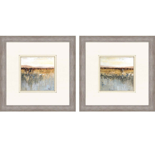 Set Of Two Antique Contemporary Framed Art Silver Picture Frame Print Wall Art HomeRoots