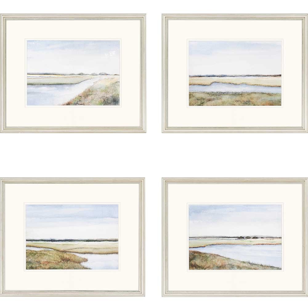 Set Of Four Silver Print Wall Art HomeRoots