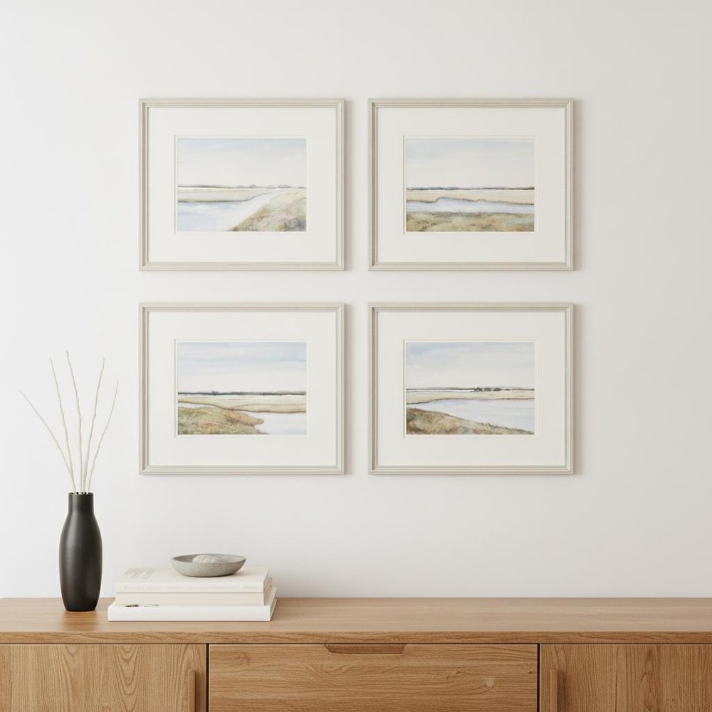 Set Of Four Silver Print Wall Art HomeRoots