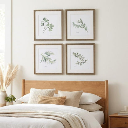 Set Of Four Herbs Gold Framed Print Wall Art HomeRoots