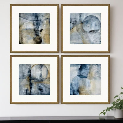 Set Of Four Sphere Framed Art Gold Picture Frame Print Wall Art HomeRoots