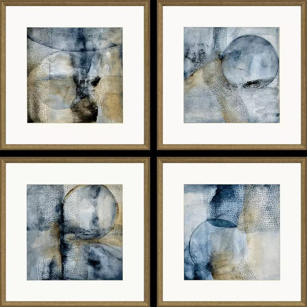 Set Of Four Sphere Framed Art Gold Picture Frame Print Wall Art HomeRoots