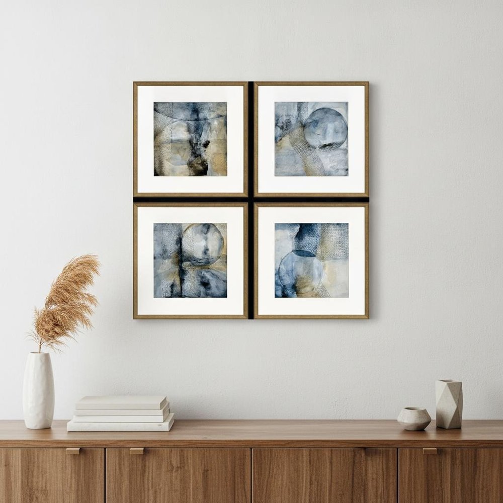 Set Of Four Sphere Framed Art Gold Picture Frame Print Wall Art HomeRoots