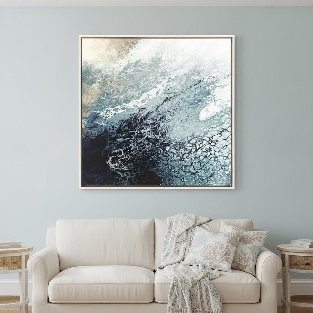 Aveta Canvas Ready to Hang Art White Floater Frame Print Wall Art HomeRoots