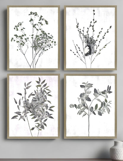 Set Of Four Floral Wild Gold Framed Print Wall Art HomeRoots