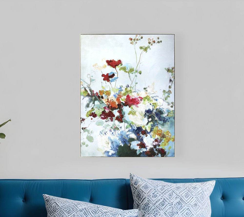 Abstract Floral Framed Art Gold Picture Frame Print Wall Art HomeRoots