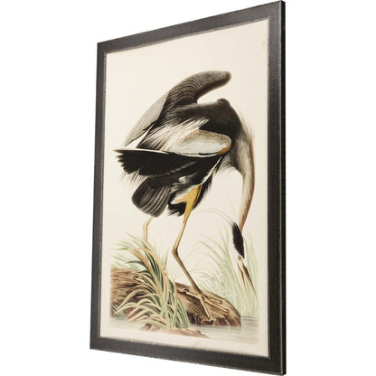 Great Blue Heron Framed Art Brown Picture Frame Print Wall Art HomeRoots