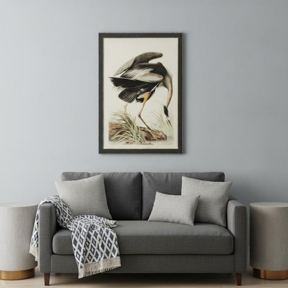 Great Blue Heron Framed Art Brown Picture Frame Print Wall Art