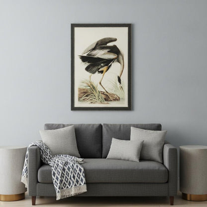 Great Blue Heron Framed Art Brown Picture Frame Print Wall Art HomeRoots