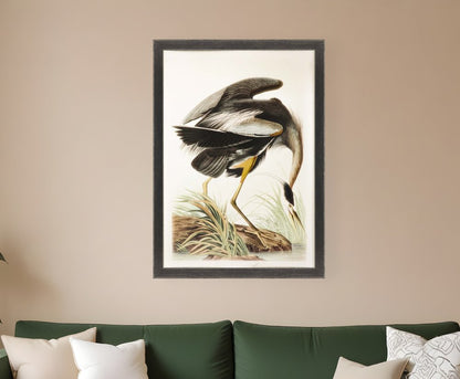 Great Blue Heron Framed Art Brown Picture Frame Print Wall Art HomeRoots