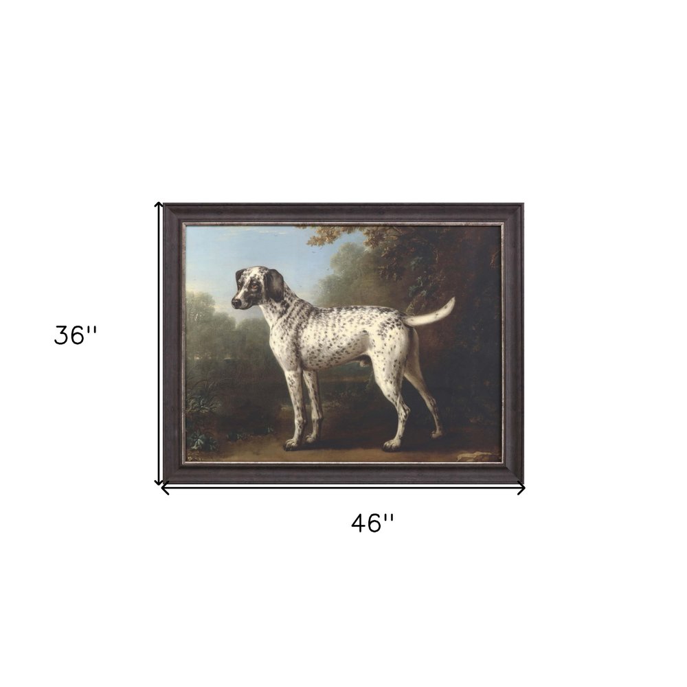 Grey Spotted Hound Framed Art Brown Picture Frame Print Wall Art HomeRoots
