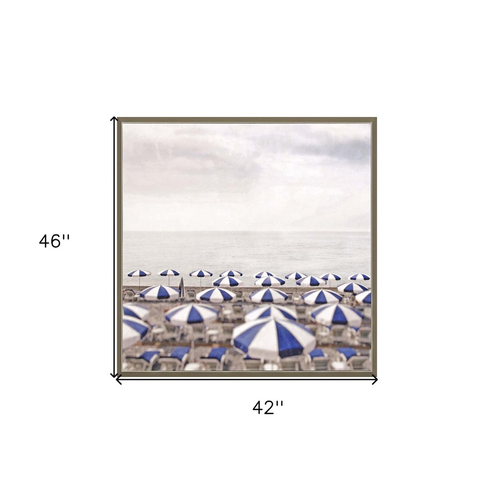 Seaside Silver Framed Print Wall Art